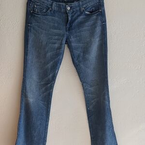 7 For All Mankind Women's Straight Leg Blue Jeans